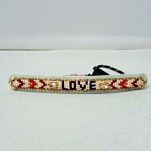 Rebecca minkoff "LOVE" seed beads bracelet